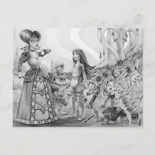 "¡Fuera con la cabeza!" Postal (Anverso)