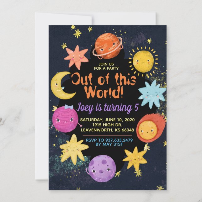 Fuera de esta invitación al espacio ultraterrestre (Anverso)