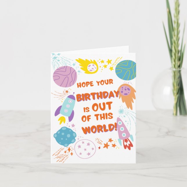 Fuera De Este Mundo Puntúa Tarjeta De Cumpleaños (Anverso)