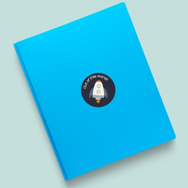 Fuera de este Pegatina mundial de cohetes espacial (Subido por el creador)