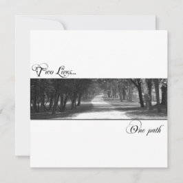 Fuera de la invitación a la boda del camino golpea