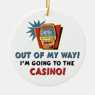 Fuera de mi camino Casino Holiday Ornamento cerámi