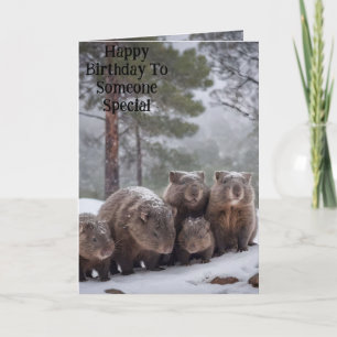 Fuera En El Frío: Tarjeta De Cumpleaños De Wombat