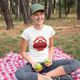 Fuerte camiseta de oso rojo