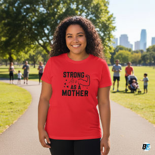 Fuerte como madre camiseta con escritura moderna n
