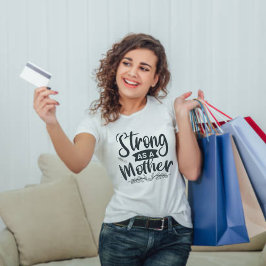 Fuerte como madre camiseta con escritura moderna n