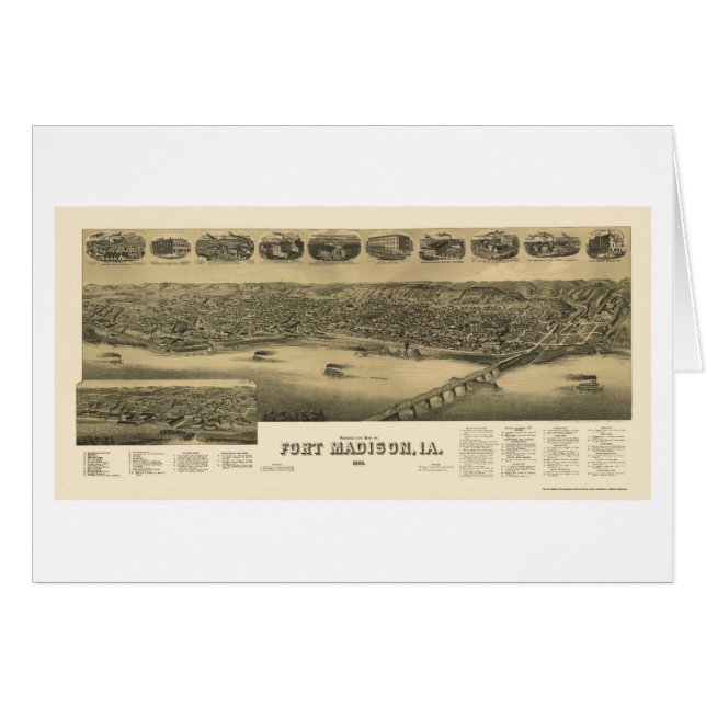 Fuerte Madison, mapa panorámico de IA - 1888 (Anverso (Horizontal))