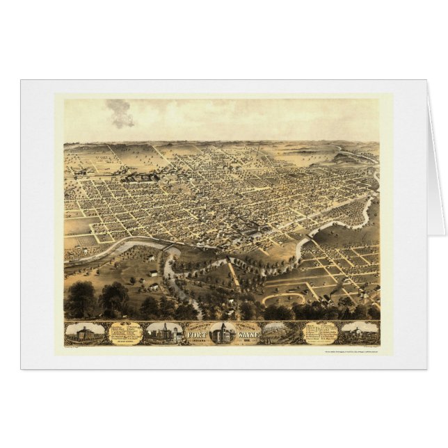 Fuerte Wayne, EN el mapa panorámico - 1868 (Anverso (Horizontal))