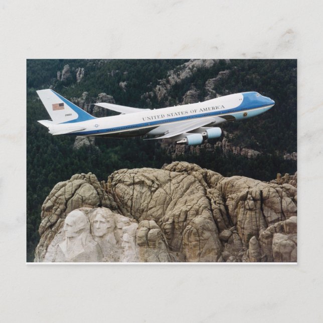 Fuerza Aérea Una sobre la postal de Mount Rushmore (Anverso)