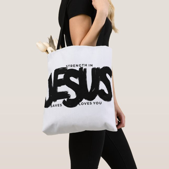 Fuerza divina: Bolsa de Tote con mensaje de Jesús  (Detalle)