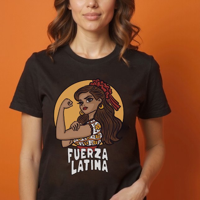 Fuerza latina camisa de mano dibujada para ella (Fuerza latina hand drawn spanish shirt for her)