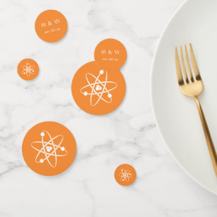 Fuerzas Atractivas en Confeti de Mesa Naranja