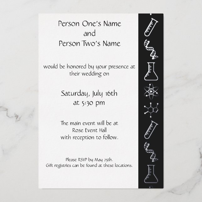 Fuerzas atractivas en invitación al Relieve metali (Anverso)