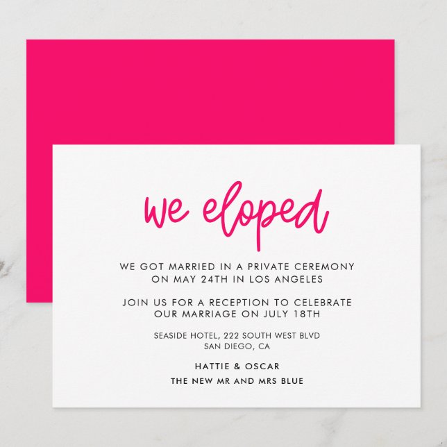 Fuimos de la invitación boda de caligrafía moderna (Anverso / Reverso)