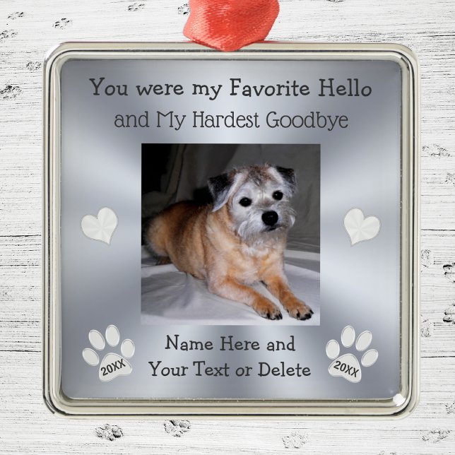 Fuiste Mi Ornamento Conmemorativo De Hola Perro Fa (You were my favorite hello and my hardest goodbye. Dog Memorial Christmas Ornament.  Dog Photo Gifts)