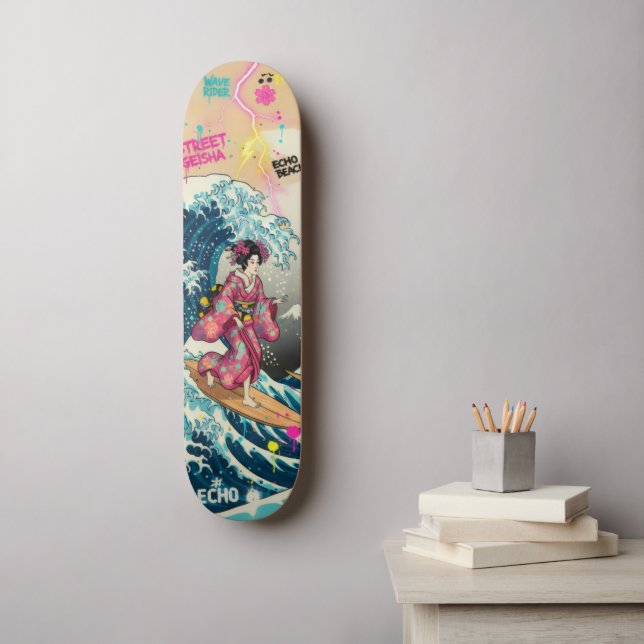 Fuji ＆Wave Skateboard Art – Japanese Spirit & Art (Arte de la pared)