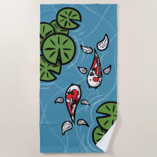 Fuku y Heiwa la toalla de playa Koi