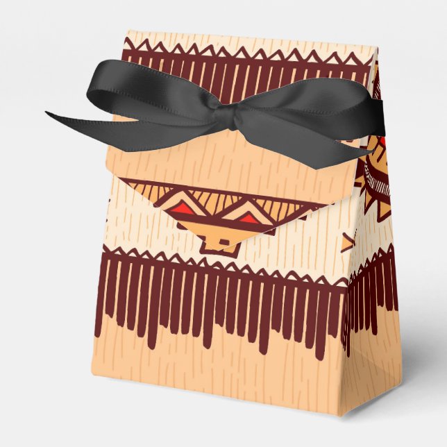 Fun African Tribal patrón caja de favores de parti (Front Side)