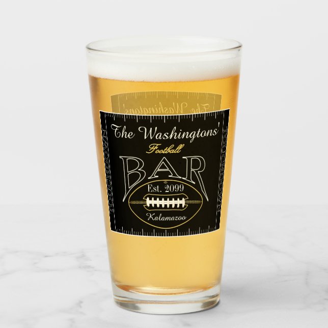 Fun American Football Bar Drinkware Beer Pint Beer (Anverso (lleno))