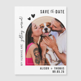 Fun Arch Photo Dog Amantes de la boda Salven la fe