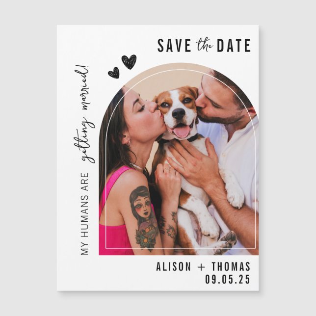 Fun Arch Photo Dog Amantes de la boda Salven la fe (Anverso)