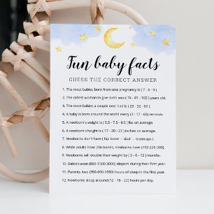 Fun Baby Facts Game con la tarjeta de Baby Shower