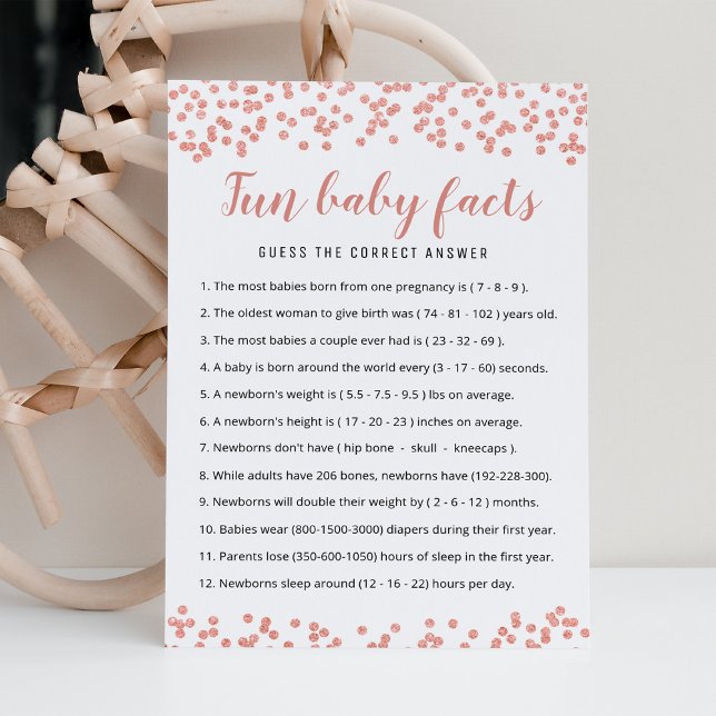 Fun Baby Facts Game con la tarjeta de Baby Shower (Subido por el creador)
