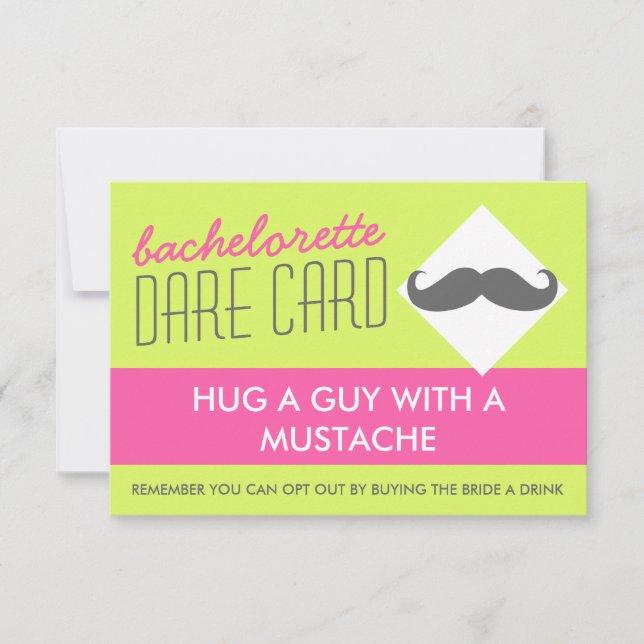 Fun Bachelorette DARE tarjeta de juego - abraza a  (Anverso)
