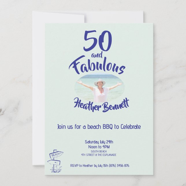 Fun Beach BBQ 50 and Fabulous Birthday Party  (Anverso)