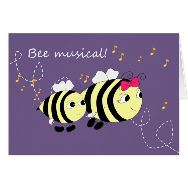 Fun Bee Animal Music Card (Anverso (Horizontal))