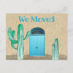 Fun Blue Doors Cactus We Moved Invitación