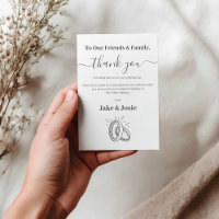 Fun boda anillos gracias Table Card