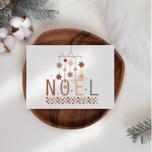 Fun Boho Pastel Noel Navidad Tarjeta