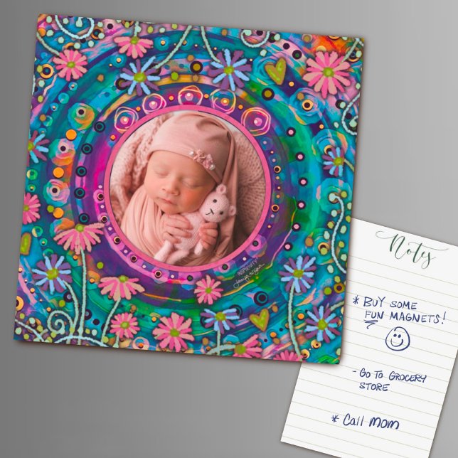 Fun Bonito Familia Foto Colorosa Floral (Subido por el creador)