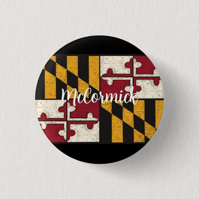 Fun botón Metalizado de la bandera de Maryland per (Anverso)