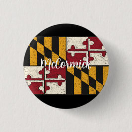 Fun botón Metalizado de la bandera de Maryland per