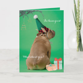 Fun Boxer Dog Navidades He sido una buena tarjeta