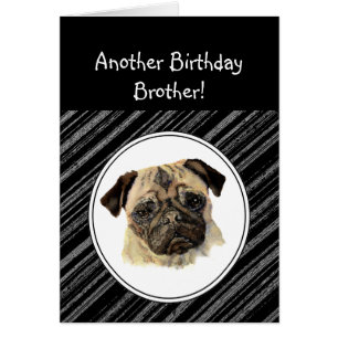 Fun Brother No se ve Triste Cumpleaños Pug Mascota