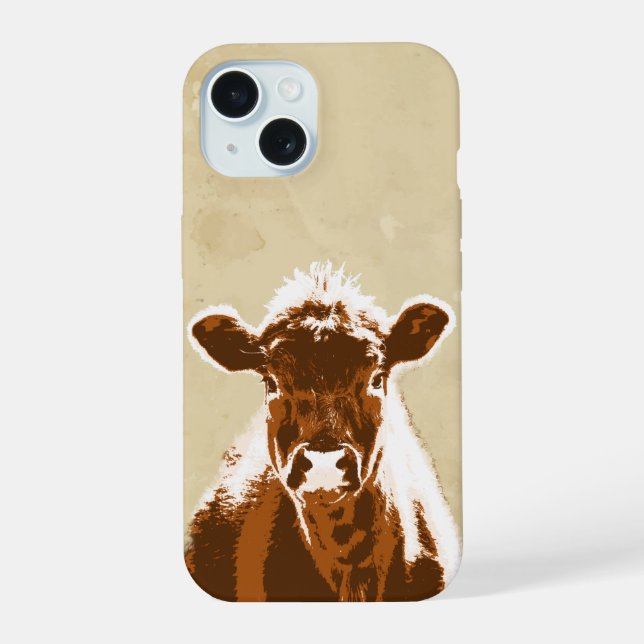 Fun Brown Cow Farm Animal Graphic Art (Reverso )