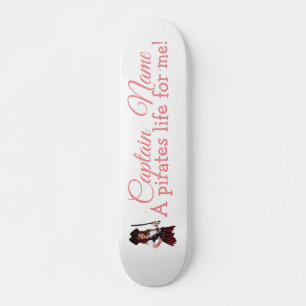 Fun Chica Rosa Pirata Skateboard