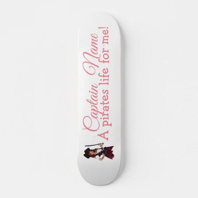 Fun Chica Rosa Pirata Skateboard (Anverso )