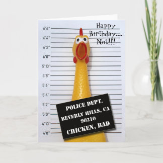 Fun Chicken Mugshot tarjeta de felicitación de cum