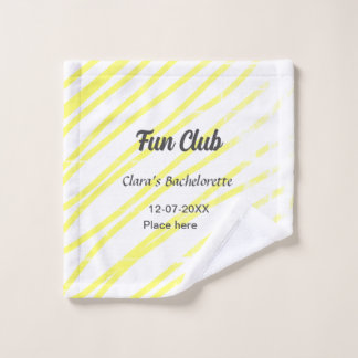 Fun Club bachelorette party yellow lines backgroun