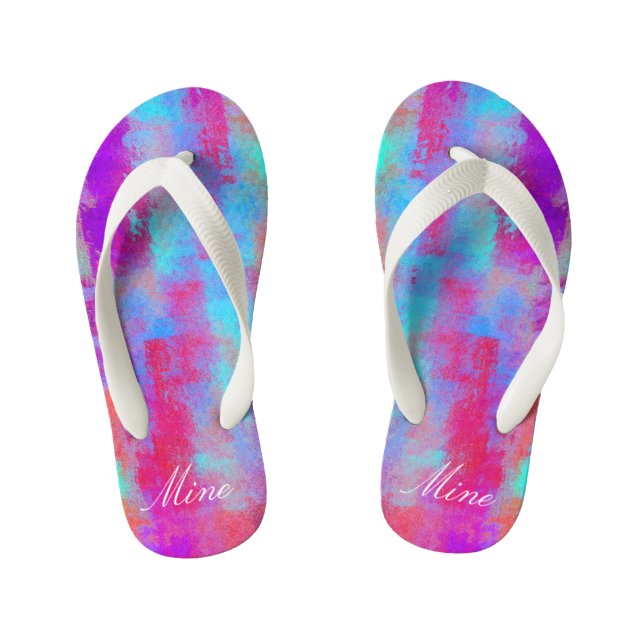Fun Colorful Abstract Dots Flip Flops Sandalias (Plantilla)