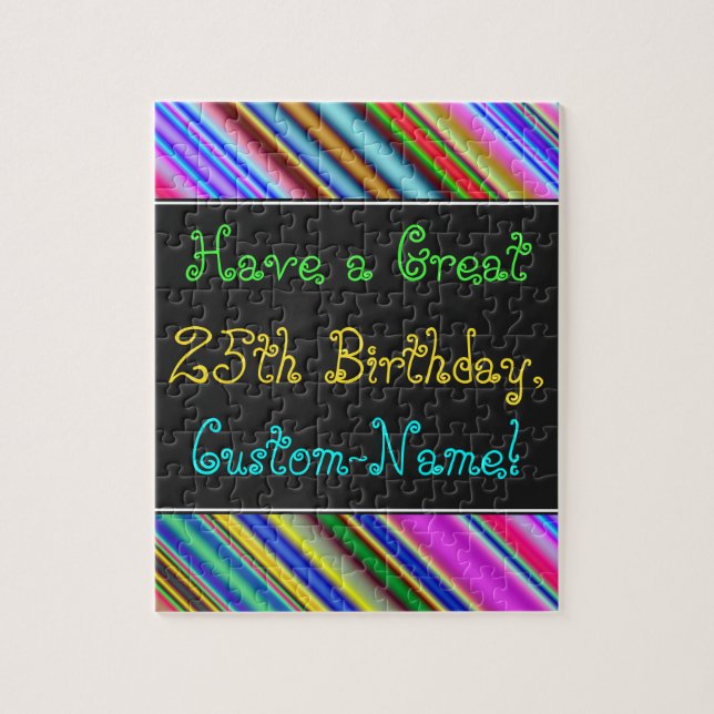 Fun, Colorful, Whimsical 25th Birthday Puzzle (Vertical)