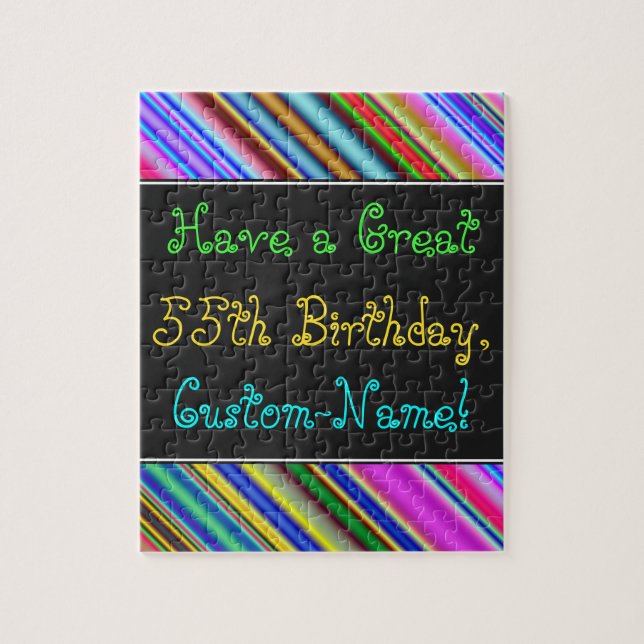 Fun, Colorful, Whimsical 55th Birthday Puzzle (Vertical)