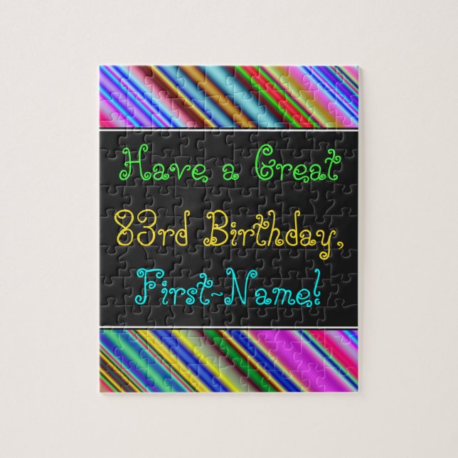 Fun, Colorful, Whimsical 83rd Birthday Puzzle (Vertical)