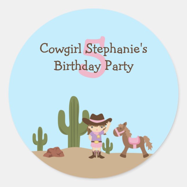 Fun cowgirl chicas occidentales pegatinas de fiest (Anverso)
