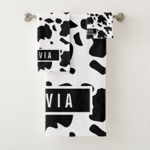 Fun Custom Name Holstein Cow Animal Print Pattern