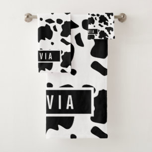 Fun Custom Name Holstein Cow Animal Print Pattern